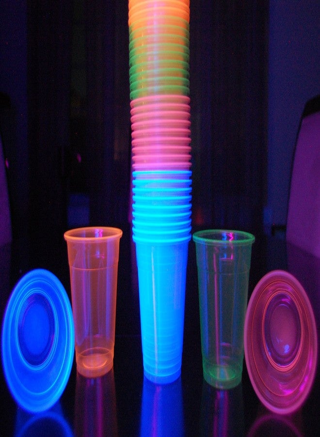 DirectGlow LLC DirectGlow 12oz Neon Assorted Blacklight Reactive Soft Plastic Cups (Multicolor, 40) - Image 4